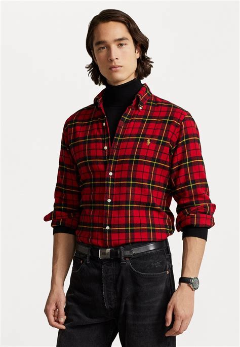 Polo Ralph Lauren Long Sleeve Camisa Redblack Multi Colouredrojo Zalandoes