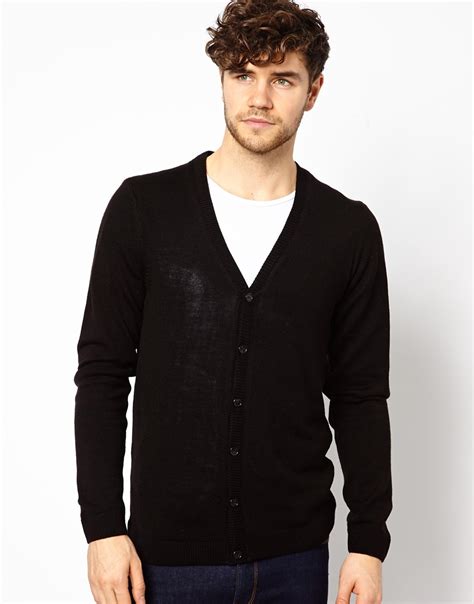 Lyst Asos Basic Cardigan In Black For Men
