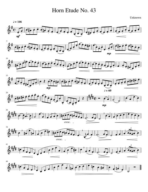 Horn Etude No 43 Sheet Music For French Horn Download Free In Pdf Or Midi