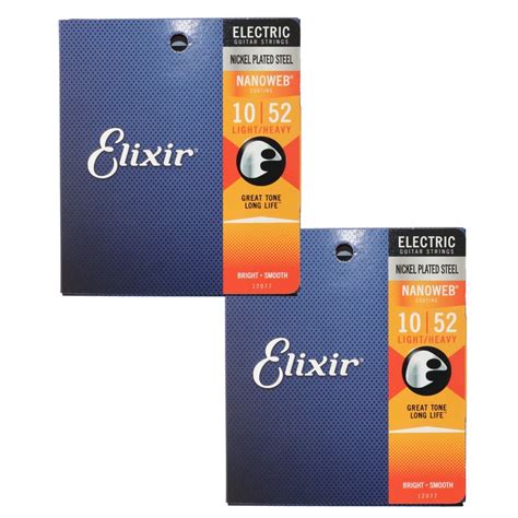 ELIXIR エリクサー 12077 2Pack NANOWEB Light Heavy 10-52 エレキギター弦｜代購幫