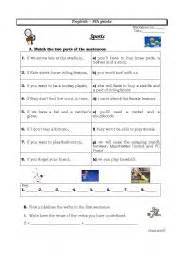 Sports Esl Worksheet By Fabioalexandre