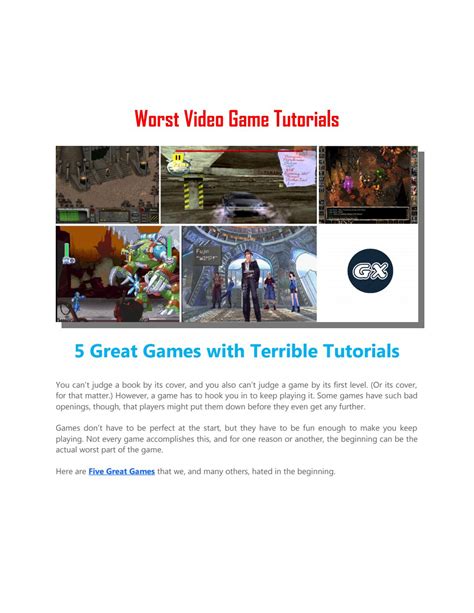 Worst Video Game Tutorials by GameX - Issuu