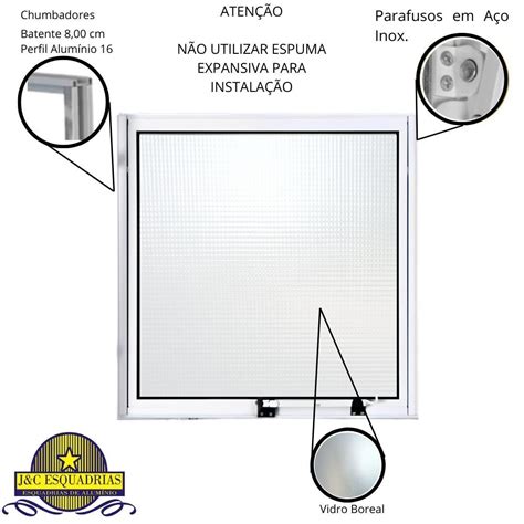 Janela Vitro Max Ar Sem Grade De Aluminio Branco Liso 60x60 Vidro