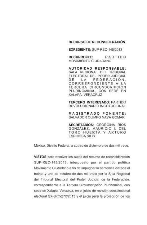 PDF RECURSO DE RECONSIDERACIÓN EXPEDIENTE RECURRENTE recurso