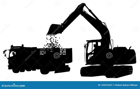 Digger Silhouette Cartoon Vector | CartoonDealer.com #42310567