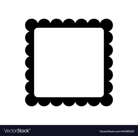 Square Scalloped Frame Edge Rectangle Royalty Free Vector