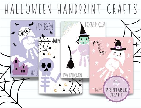 Halloween Handprint Crafts Toddler Halloween Printable - Etsy