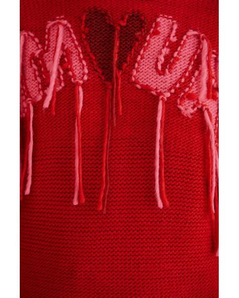 Farm Rio Amour Embroidered Knit Sweater Lyst