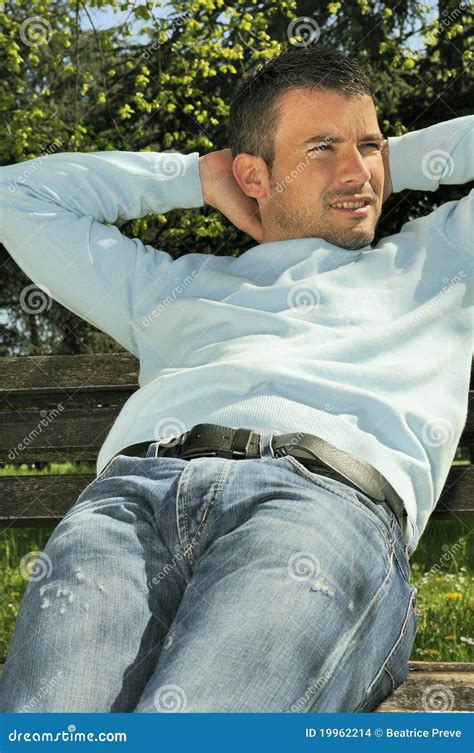 Relaxed Man Stock Photo Image Of Late Males Lying 19962214