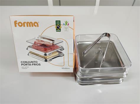 Porta Frios Inox Duplo Empilhavel Pegador Pin A Forma Madeiramadeira