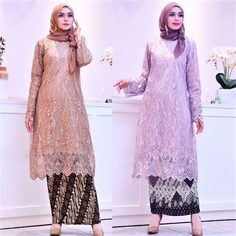 Jual Set Kebaya Brokat Tunik Padang Modern Terbaru Ootd Kondangan