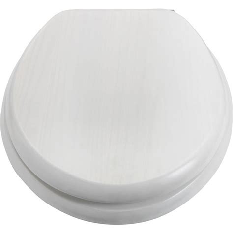 Buy Collection Solid Wood Slow Close Toilet Seat White Washed At