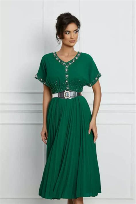 Rochie Verde Eleganta De Vara Din Voal Rochii Voal