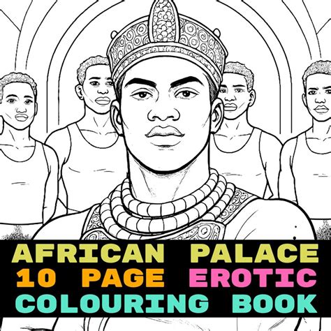 Erotic Gay Art Coloring Book African Princes Mature Content Digital