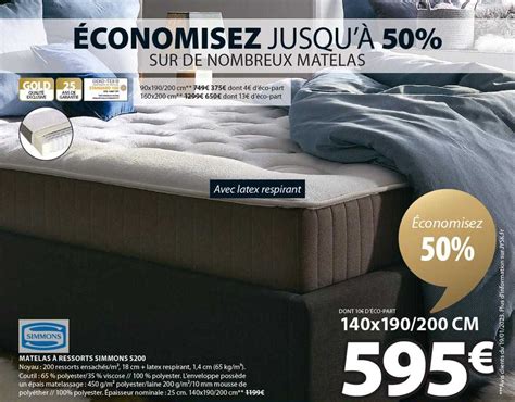 Promo Matelas Ressorts Simmons S Chez Jysk Icatalogue Fr