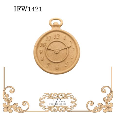 Clock Pocketwatch Applique Ifw 1421 Iflex Wood Products