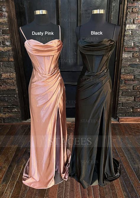 Sheath Column Sweetheart Sleeveless Silk Like Satin Sweep Train Prom