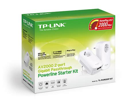 AV2000 2-Port Gigabit Passthrough Powerline Starter Kit - TP-Link