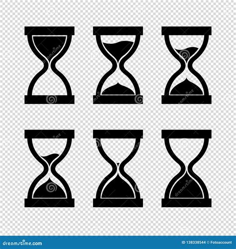 Hourglass Icon Set Black Vector Illustration Isolated On