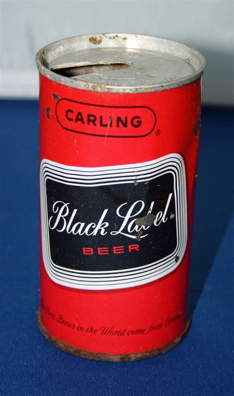 Vintage Carling Black Label Beer Can Unique Pull Tab Steel Beer Can Bar