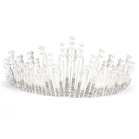 Pearl Crystal Tiara Rhinestone Hair Accessories Crown Wedding Bridal Headband Wf Ebay