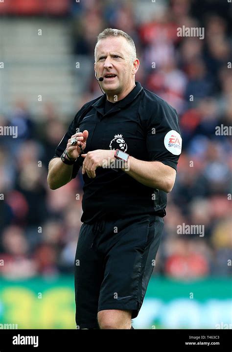 Match Referee Jon Moss During The Premier League Match At St Mary S