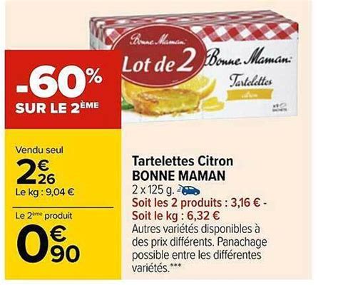 Promo Tartelettes Citron Bonne Maman Sur Le Me Chez Carrefour