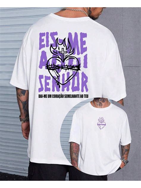 Camiseta Básica Style Coração Eis Me Aqui Senhor Salmo Evangelica