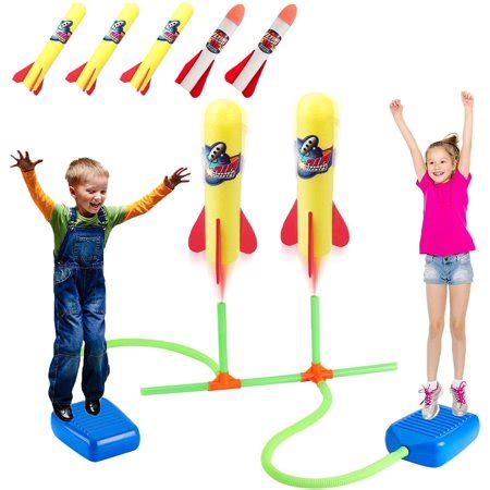 Rocket Launcher Toy, 2 LED & 4 Foam Rockets and Toy Air Rocket Launcher ...