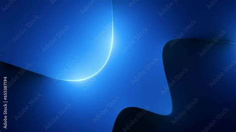 Cycled D Animation Abstract Neon Background Of Curvy Lines Blue