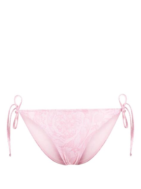 Versace Barocco Print Bikini Bottom Pink Farfetch