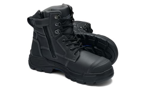 9061 Rotoflex Black Water Resistant Platinum Leather 150mm Zip Side Safety Boot Absolute Workwear