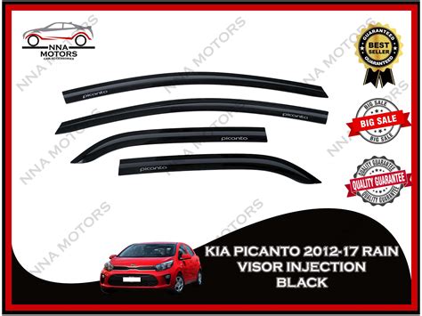 KIA PICANTO 2012 2017 Premium Visor Window Deflectors Injection Type