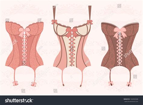 Elegant Retro Corsets Collection Stock Vector Illustration