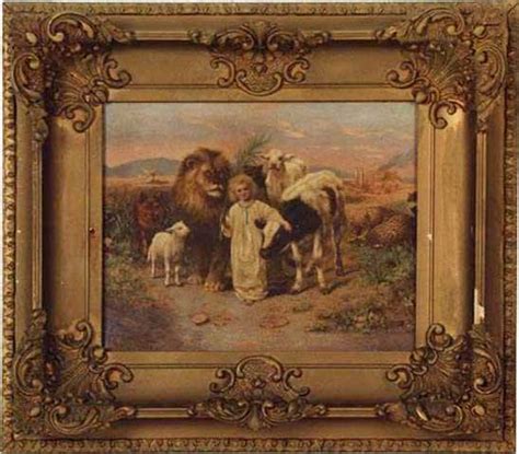 Fine 19th C American Signed W. Strutt Religious Oil Painting On Canvas ...