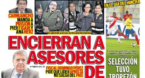 Encierran A Asesores De Keiko Y Asustan A Alan PORTADA IMPRESA