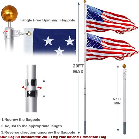 Vedouci Usa X American Flag Kit With Nylon Us Flag