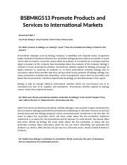 BSBMKG513 Promote Products And Services To International Markets Docx