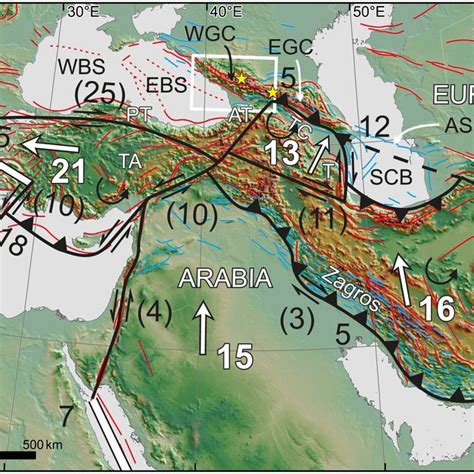 Shaded Relief Digital Elevation Model Of The Arabia‐eurasia Collision