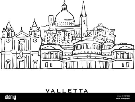 Old Town Of Valletta On Malta Stock Vector Images Alamy