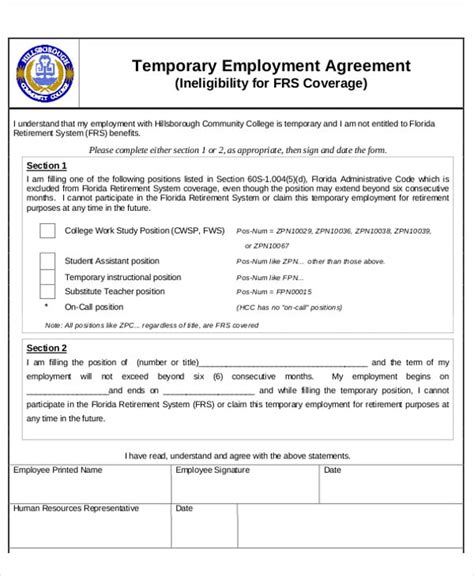 Temporary Job Contract Template