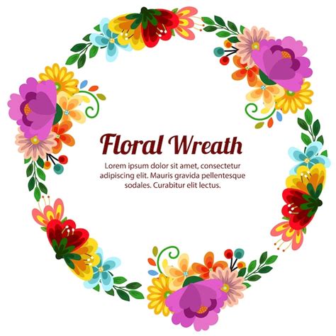 Premium Vector Cute Flowers Wreath Garland