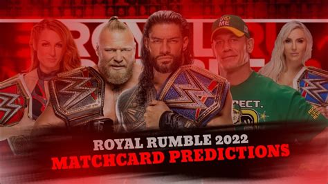 Wwe Royal Rumble 2022 Matchcard Predictions Youtube