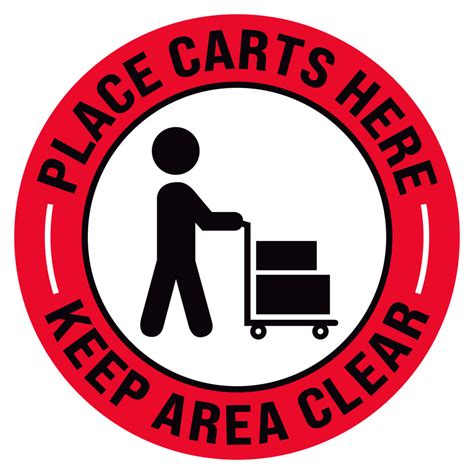 Place Carts Here Keep Area Clear Floor Decal Schwaab Inc