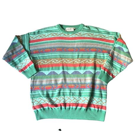 Vintage Coogi Style Jumper In The Most Colourful Depop