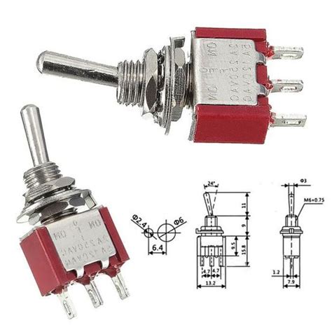 Tempsa Pcs Interrupteur Levier Bascule Mts Broches Spdt On Off