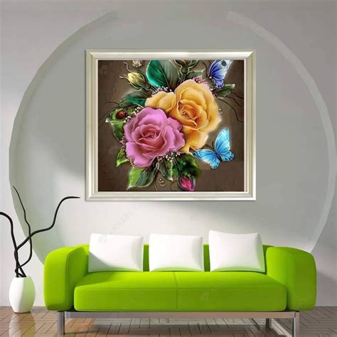 Diamond Painting-Partial Drill Charming Flowers