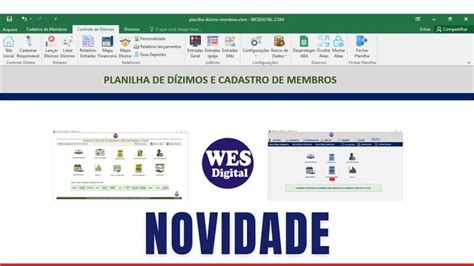 Planilha de Dízimos e Cadastro de Membros NOVIDADE Cadastro