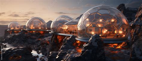 Exploring Martian Colony Terraforming Moon Dome City Geodesic Domes