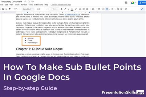 How To Make Sub Bullet Points In Google Docs PresentationSkills Me